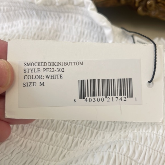 High Waisted White Ruffled Bikini Bottom. Coastal Old Money Aesthetic - Picture 7 of 7